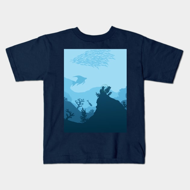 Underwater scape Kids T-Shirt by JuditangeloZK